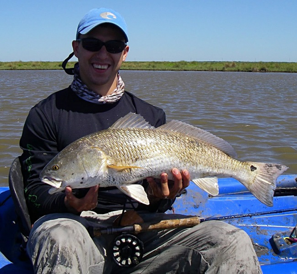 The fishing has been great here on the Upper Coast. Here’s one of many fish landed this morning. Big Red on Fly